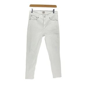 𝅺JCREW 9 inch high rise toothpick skinny jeans white women’s size 29